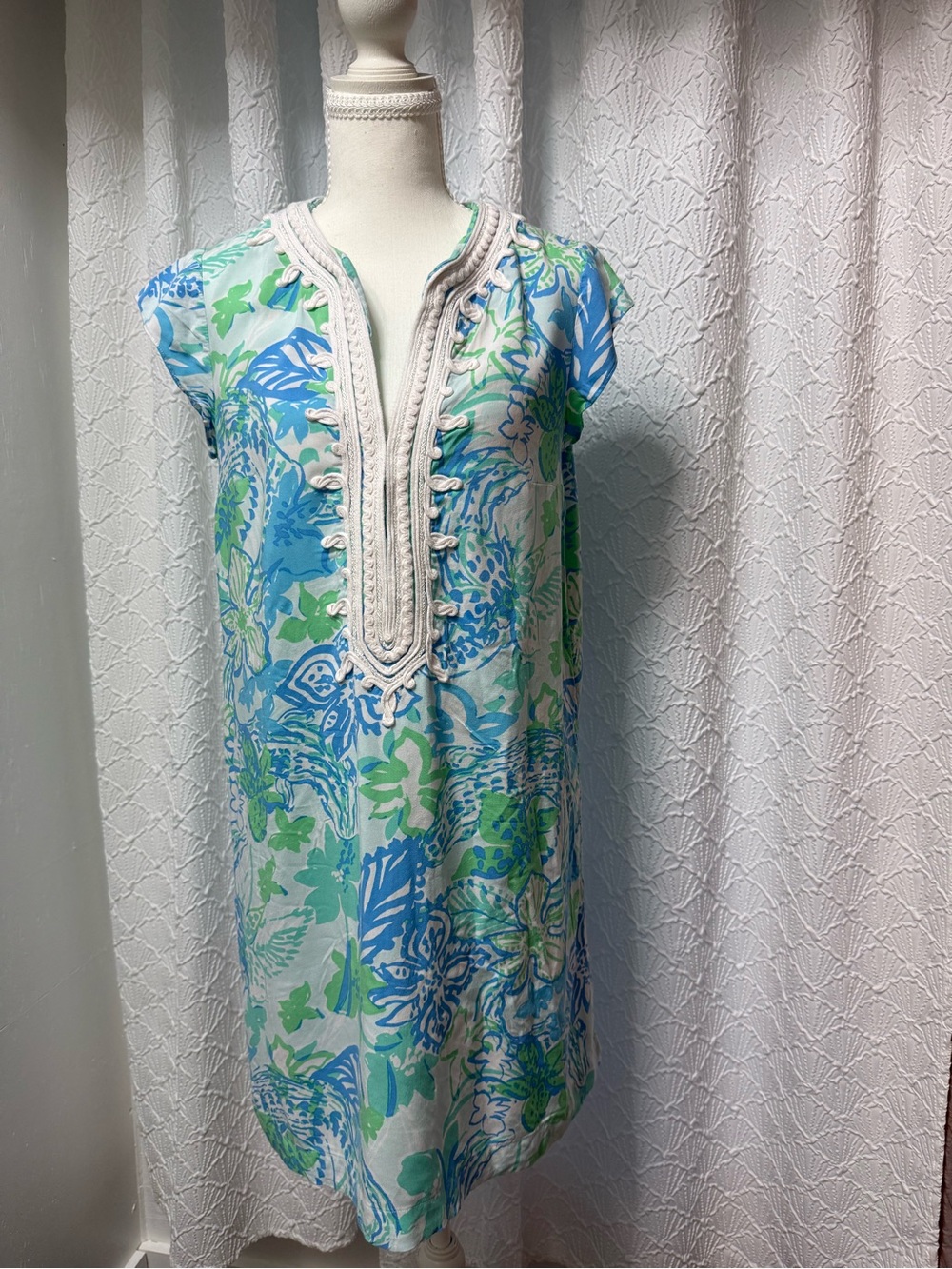 Lilly Pulitzer Blue & Green Floral Tunic Dress